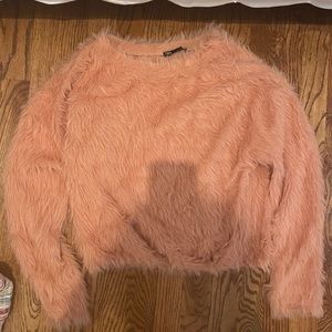Furry pink sweater